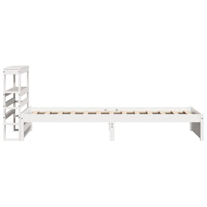 Bed Frame with Headboard without Mattress White 90x200 cm