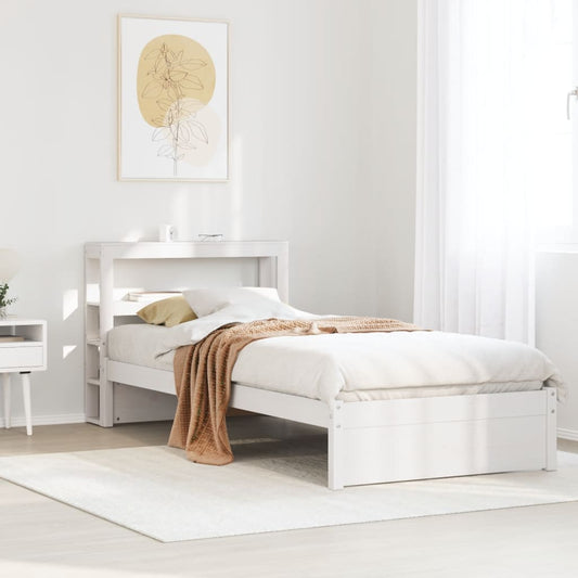 Bed Frame with Headboard without Mattress White 90x200 cm