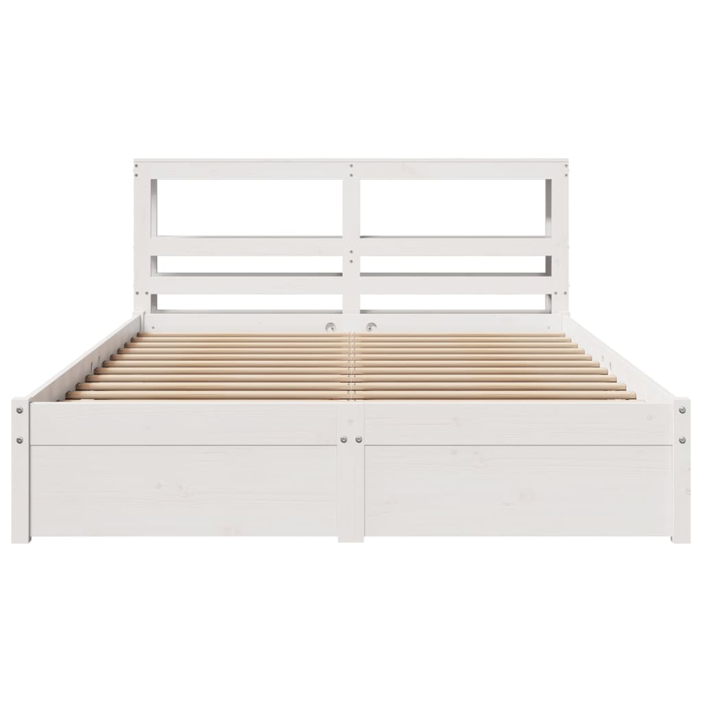 Bed Frame with Headboard without Mattress White 120x200 cm