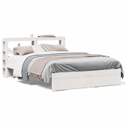 Bed Frame with Headboard without Mattress White 160x200 cm