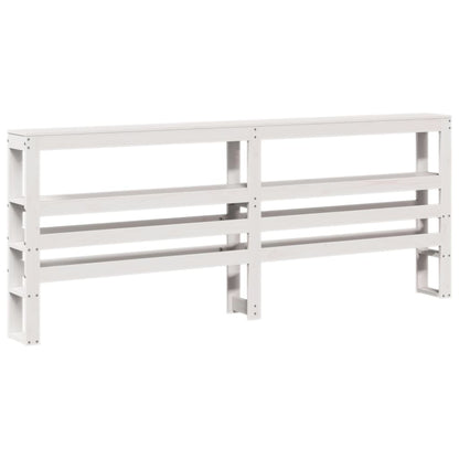 Bed Frame with Headboard without Mattress White 200x200 cm