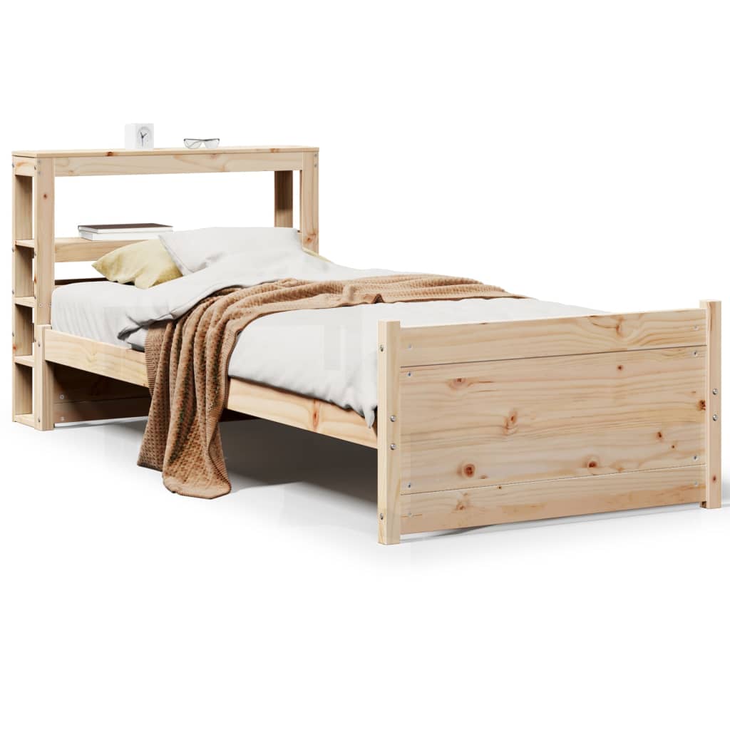 Bed Frame with Headboard without Mattress 75x190 cm Small Single