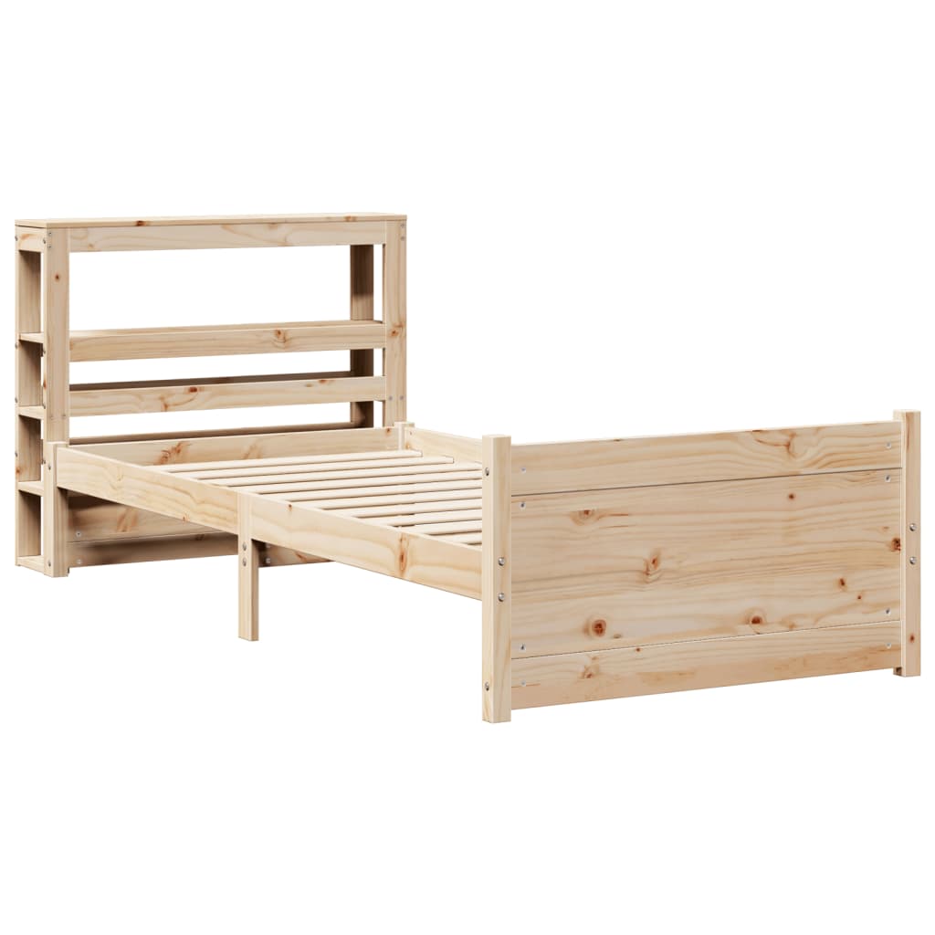 Bed Frame with Headboard without Mattress 75x190 cm Small Single