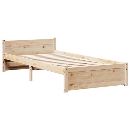 Bed Frame with Headboard without Mattress 75x190 cm Small Single