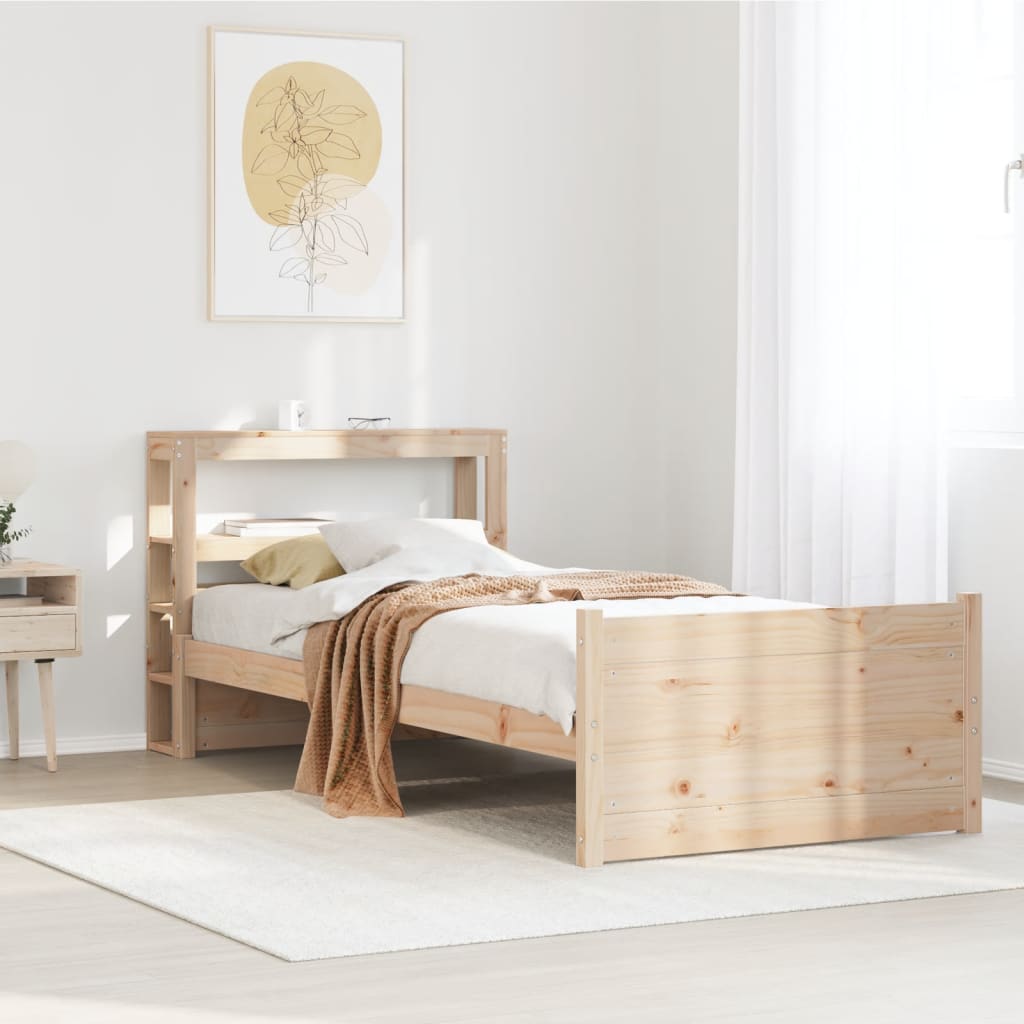 Bed Frame with Headboard without Mattress 75x190 cm Small Single