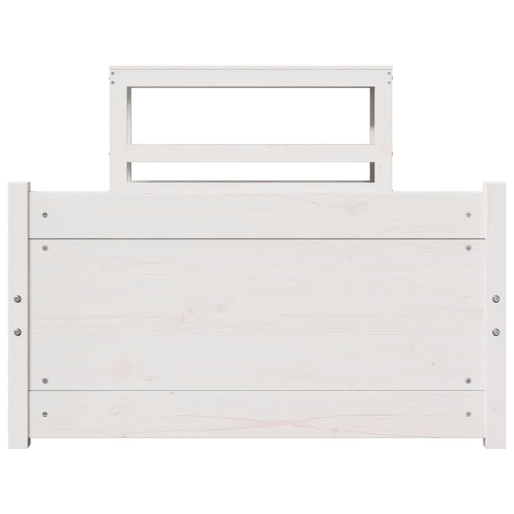 Bed Frame with Headboard without Mattress White 75x190 cm Small Single