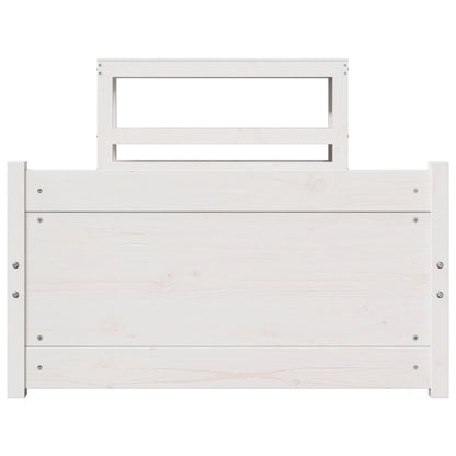 Bed Frame with Headboard without Mattress White 75x190 cm Small Single