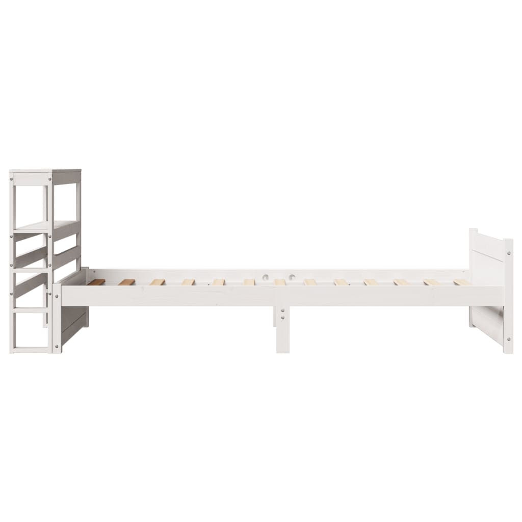 Bed Frame with Headboard without Mattress White 75x190 cm Small Single