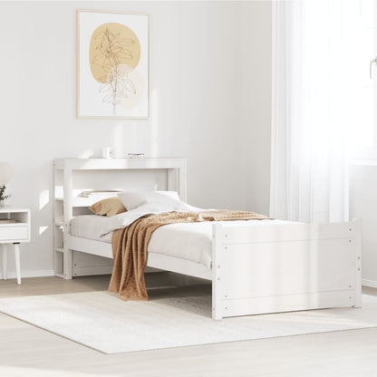 Bed Frame with Headboard without Mattress White 75x190 cm Small Single