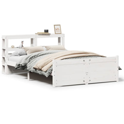 Bed Frame with Headboard without Mattress White 140x190 cm