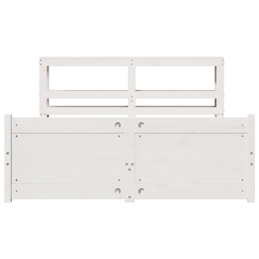 Bed Frame with Headboard without Mattress White 140x190 cm