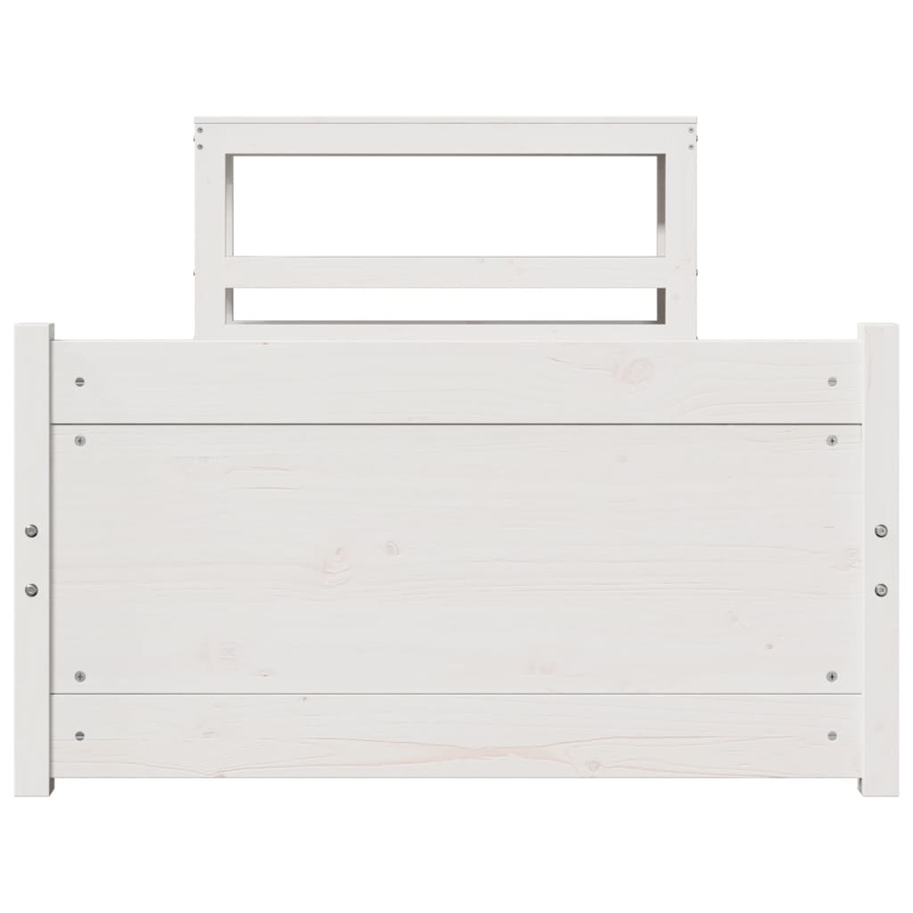 Bed Frame with Headboard without Mattress White 90x200 cm