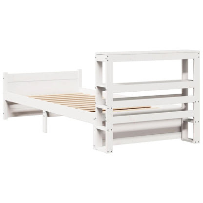 Bed Frame with Headboard without Mattress White 90x200 cm