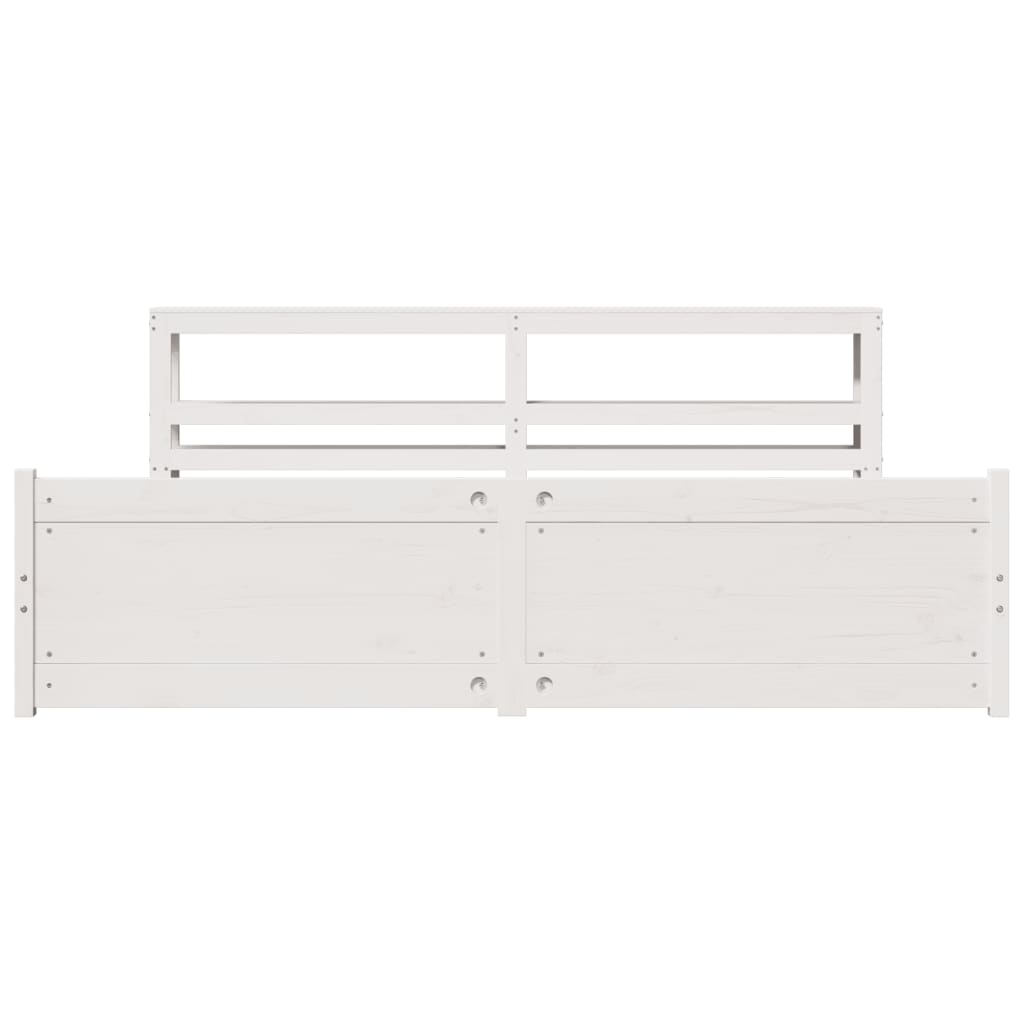 Bed Frame with Headboard without Mattress White 200x200 cm