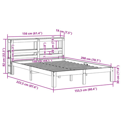 Bed Frame with Headboard without Mattress 150x200 cm King Size