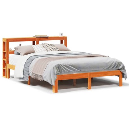 Bed Frame without Mattress Wax Brown 120x190 cm Small Double Solid Wood Pine