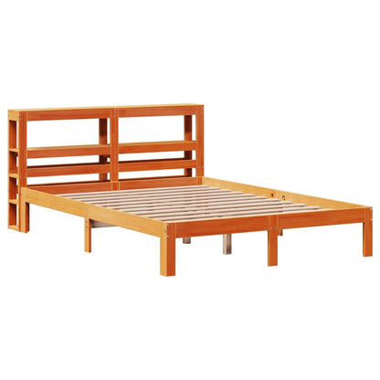 Bed Frame without Mattress Wax Brown 120x190 cm Small Double Solid Wood Pine