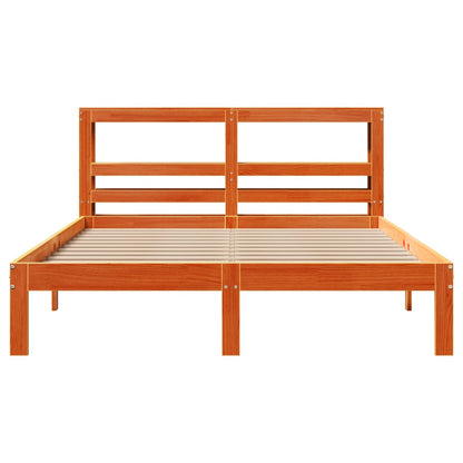 Bed Frame without Mattress Wax Brown 120x190 cm Small Double Solid Wood Pine