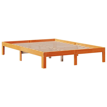 Bed Frame without Mattress Wax Brown 120x190 cm Small Double Solid Wood Pine