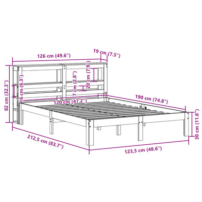 Bed Frame without Mattress Wax Brown 120x190 cm Small Double Solid Wood Pine