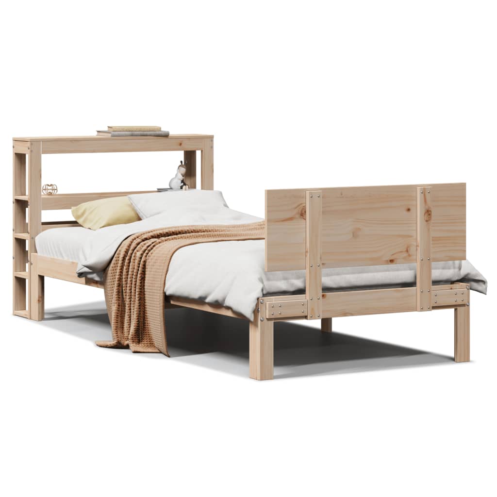 Bed Frame with Headboard without Mattress 75x190 cm Small Single