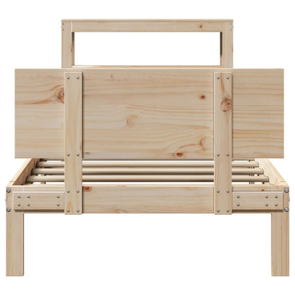 Bed Frame with Headboard without Mattress 75x190 cm Small Single