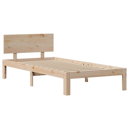 Bed Frame with Headboard without Mattress 75x190 cm Small Single