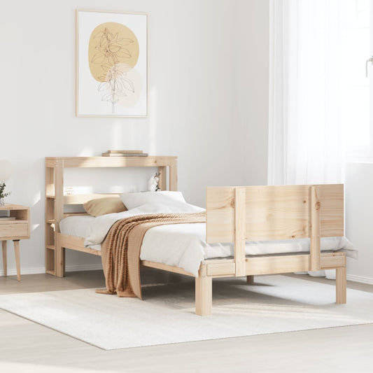 Bed Frame with Headboard without Mattress 75x190 cm Small Single