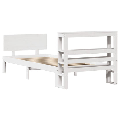 Bed Frame with Headboard without Mattress White 75x190 cm Small Single