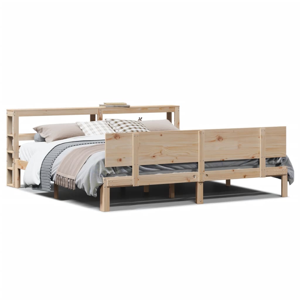 Bed Frame with Headboard without Mattress 200x200 cm