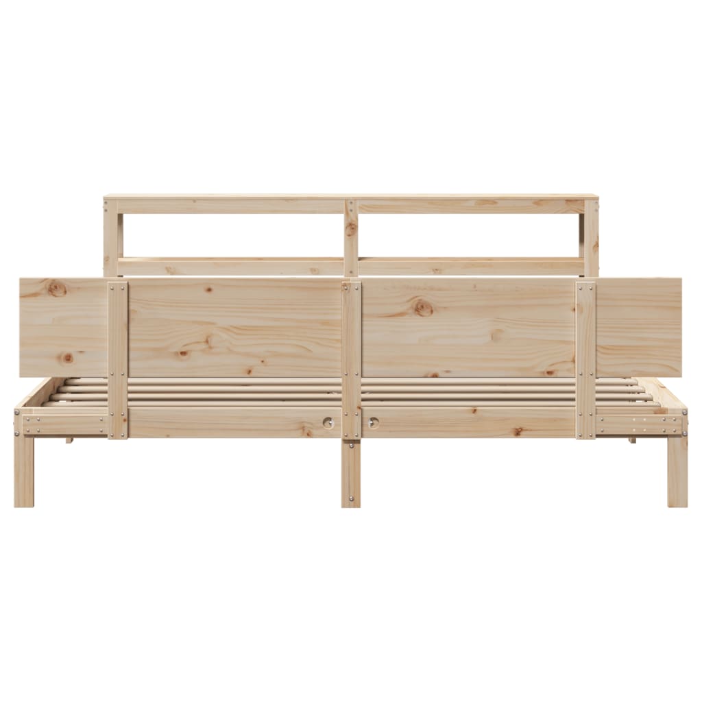 Bed Frame with Headboard without Mattress 200x200 cm