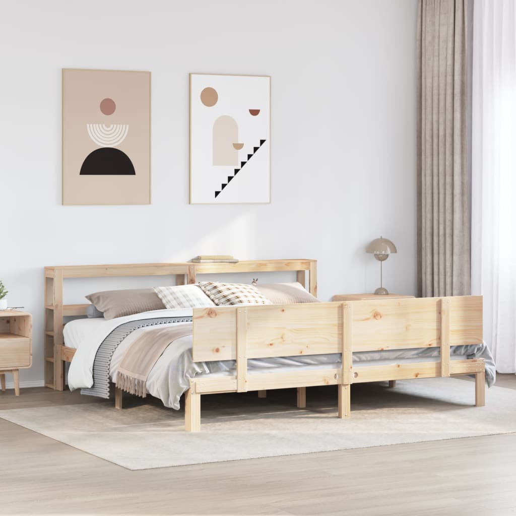 Bed Frame with Headboard without Mattress 200x200 cm