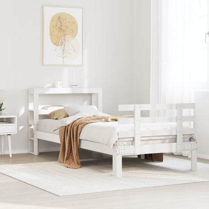 Bed Frame with Headboard without Mattress White 75x190 cm Small Single