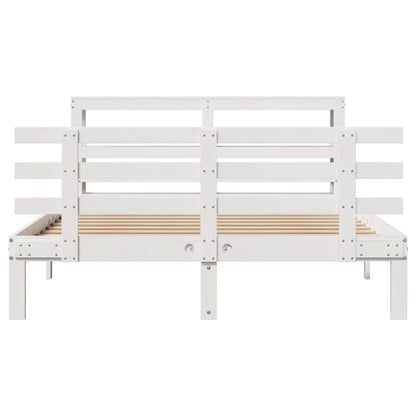 Bed Frame with Headboard without Mattress White 135x190 cm Double