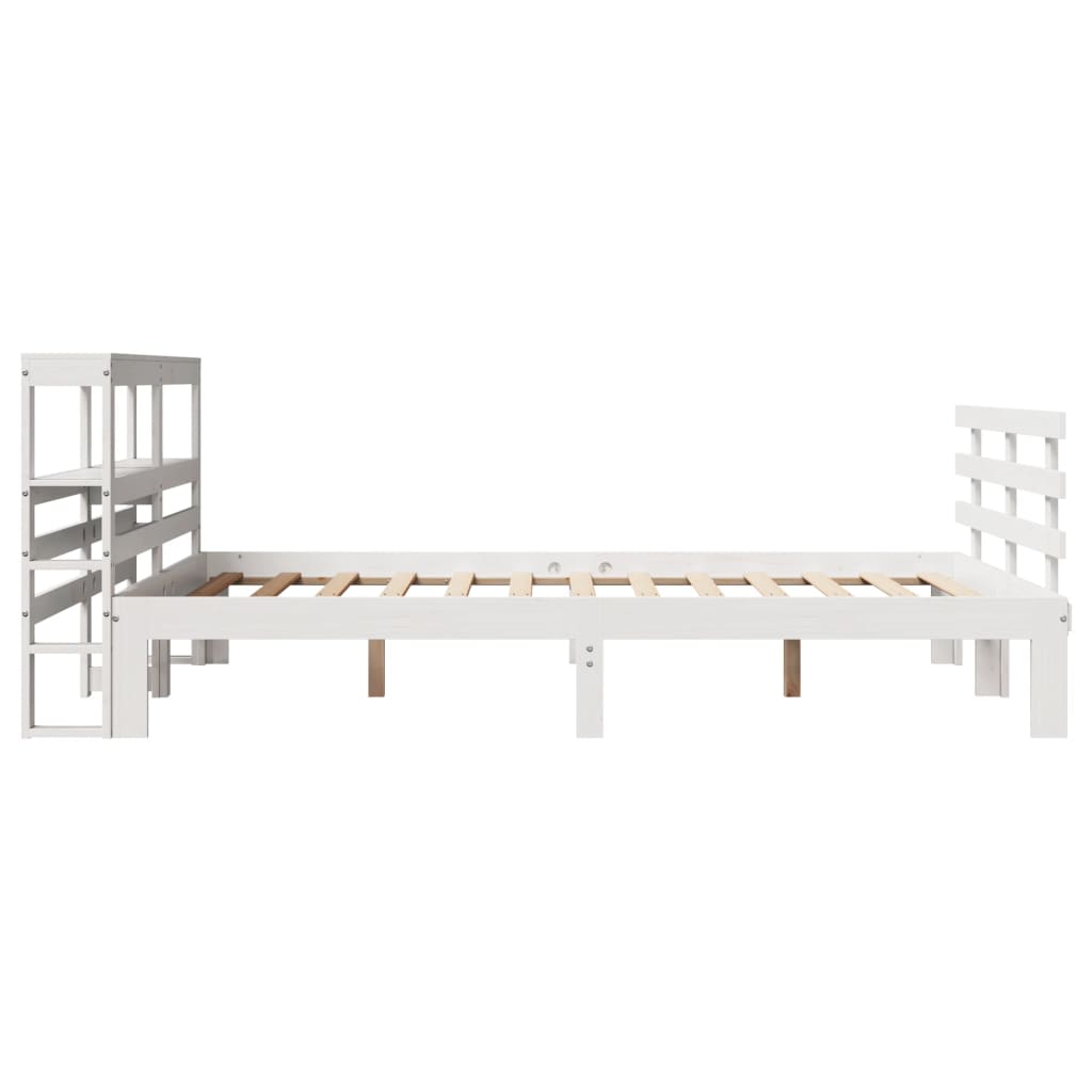 Bed Frame with Headboard without Mattress White 135x190 cm Double