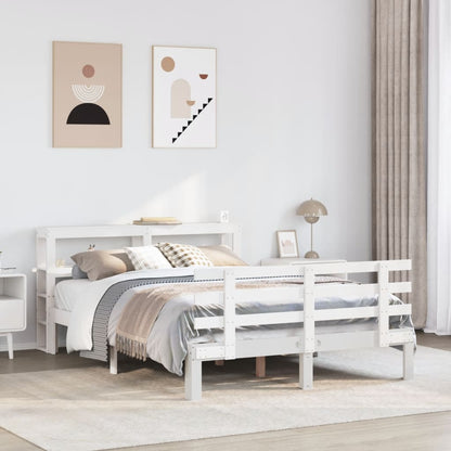 Bed Frame with Headboard without Mattress White 135x190 cm Double