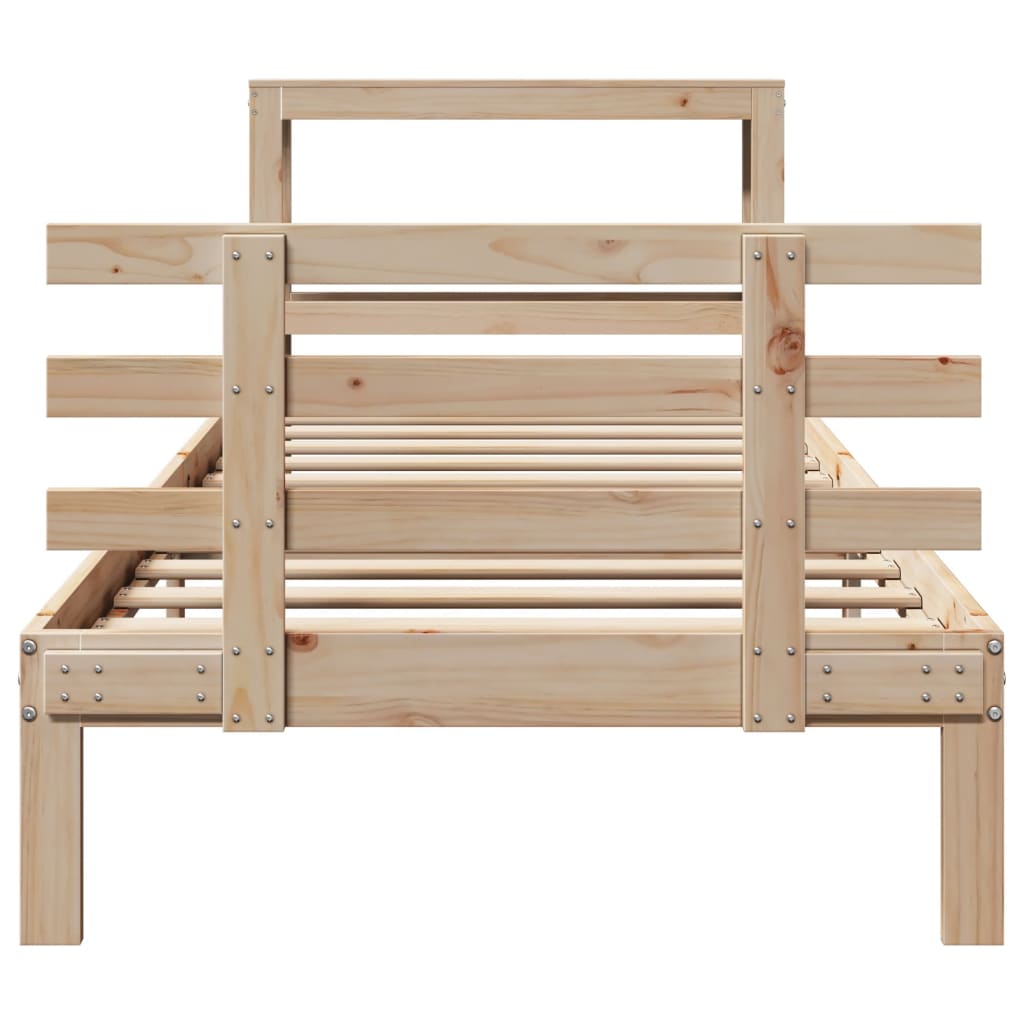 Bed Frame with Headboard without Mattress 100x200 cm