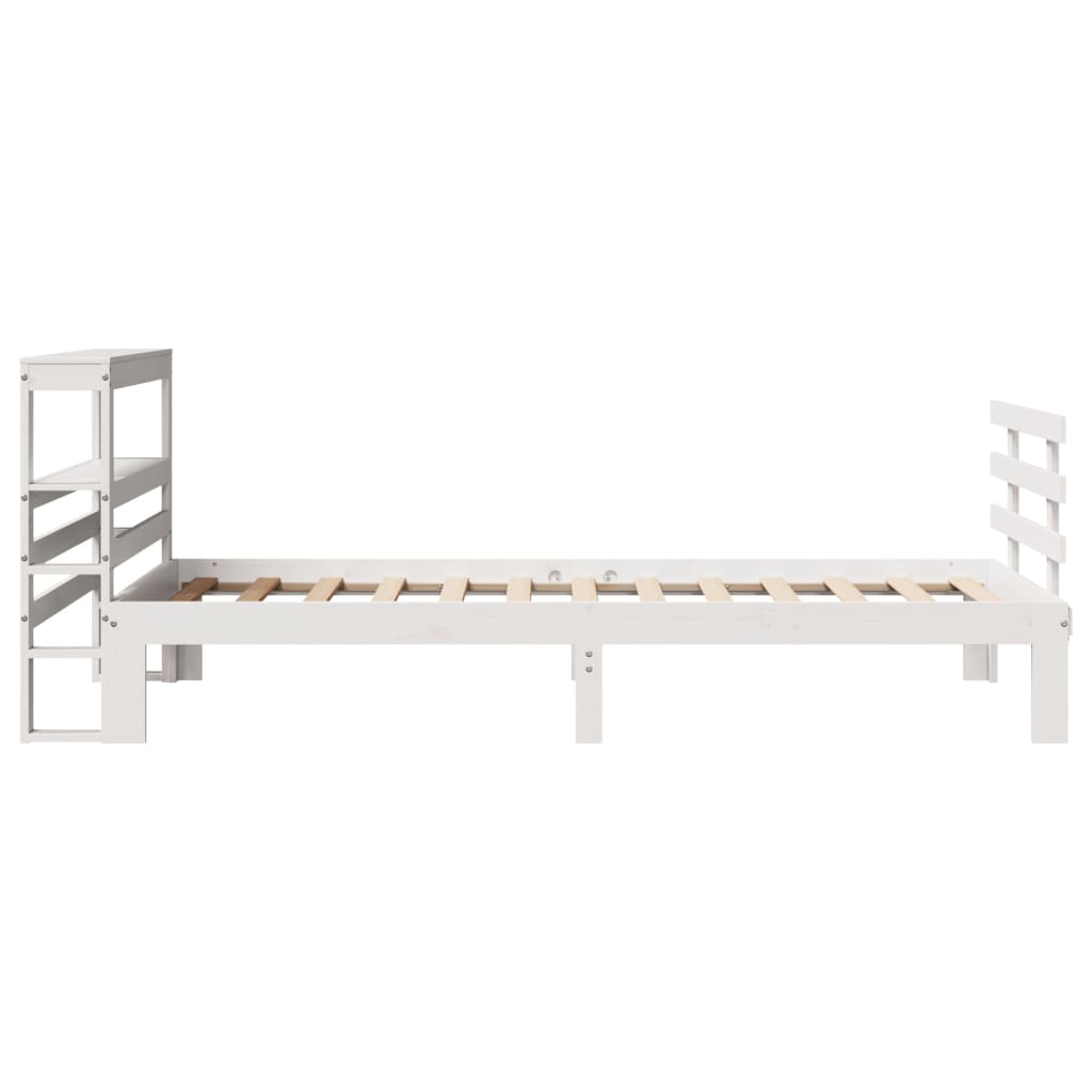 Bed Frame with Headboard without Mattress White 100x200 cm