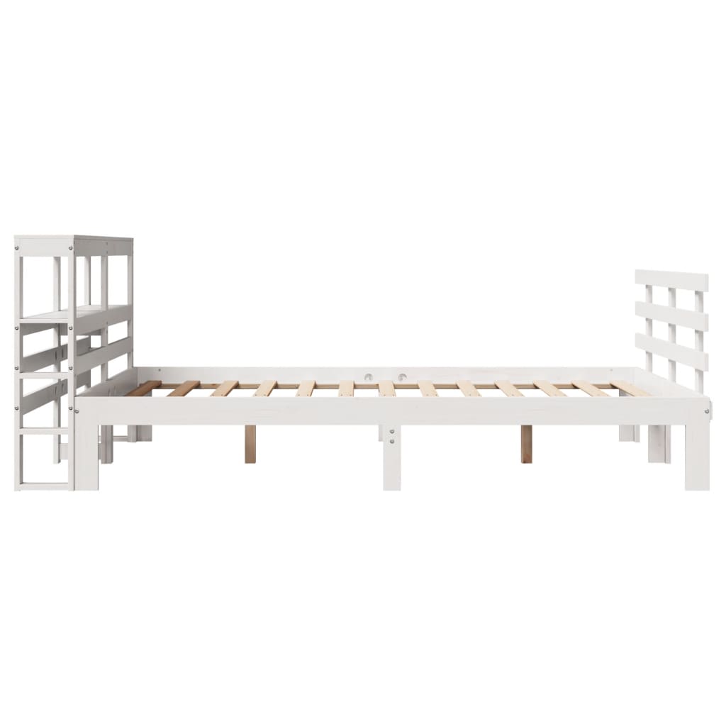 Bed Frame with Headboard without Mattress White 140x200 cm