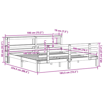 Bed Frame with Headboard without Mattress 180x200 cm Super King