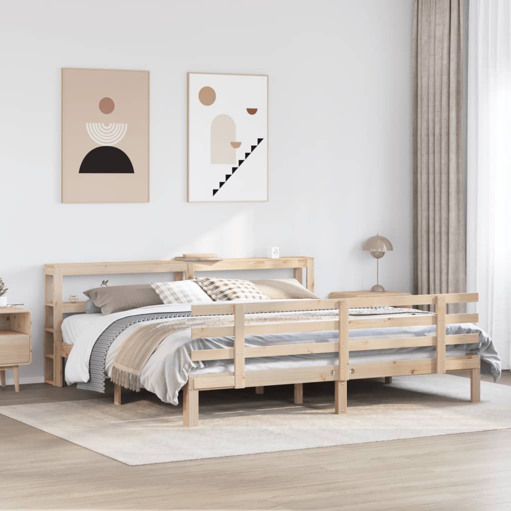 Bed Frame with Headboard without Mattress 180x200 cm Super King