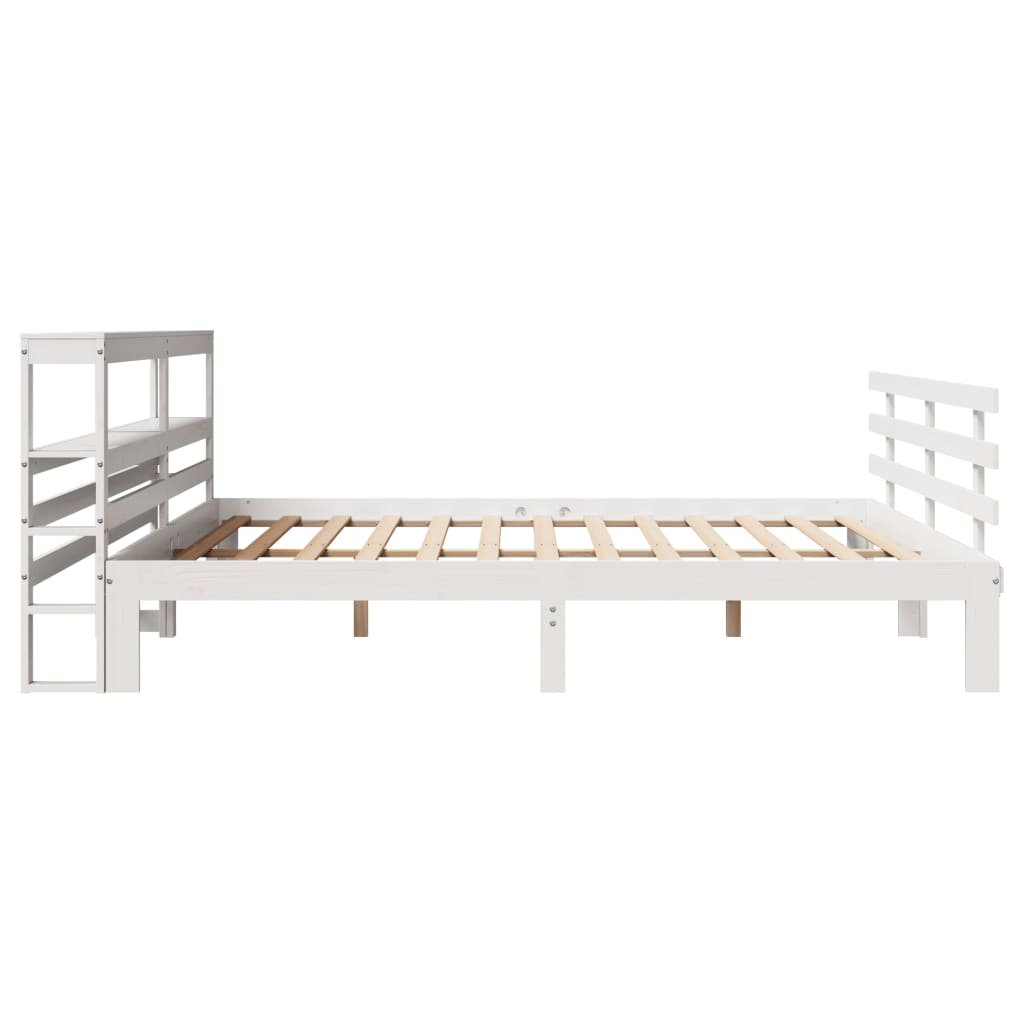 Bed Frame with Headboard without Mattress White 180x200 cm Super King