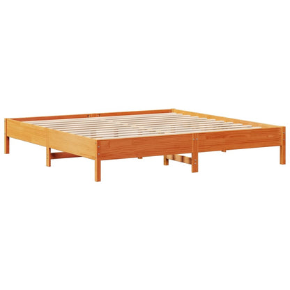 Bed Frame without Mattress Wax Brown 180x200 cm Super King Solid Wood Pine