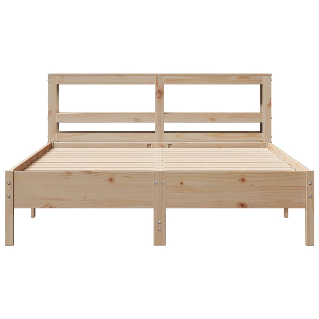 Bed Frame without Mattress 150x200 cm King Size Solid Wood Pine