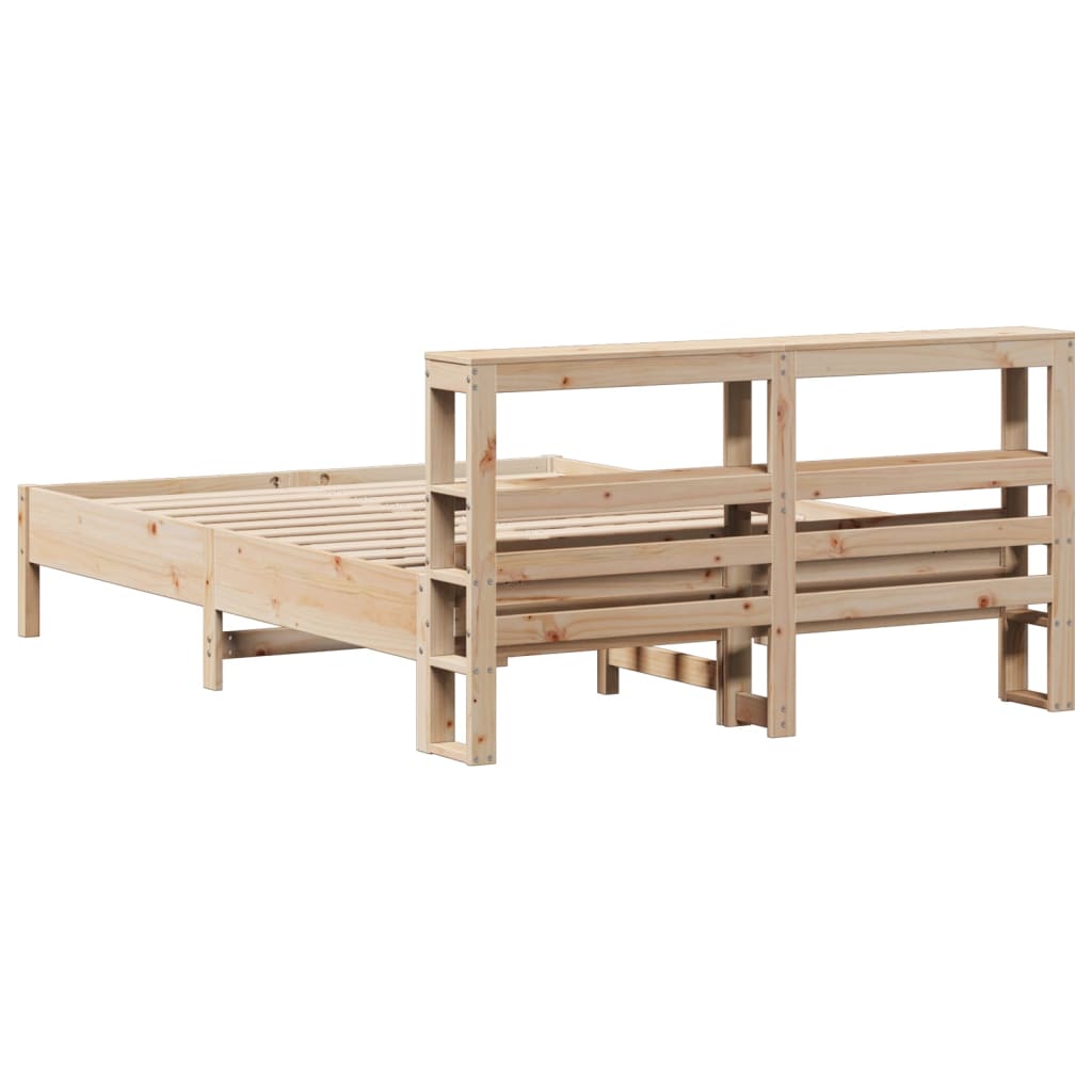 Bed Frame without Mattress 150x200 cm King Size Solid Wood Pine