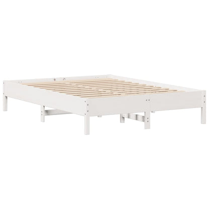 Bed Frame with Headboard White 150x200 cm King Size Solid Wood Pine