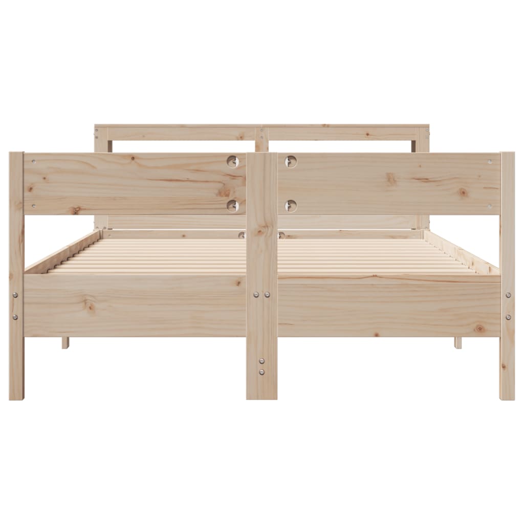 Bed Frame with Headboard 150x200 cm King Size Solid Wood Pine