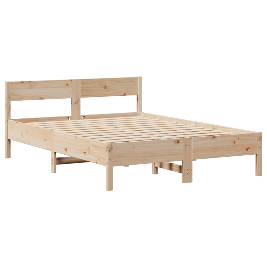 Bed Frame with Headboard 150x200 cm King Size Solid Wood Pine