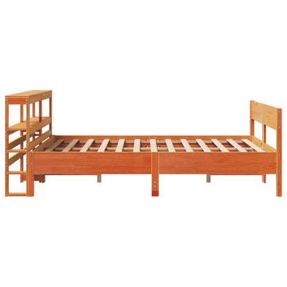 Bed Frame without Mattress Wax Brown 140x190 cm Solid Wood Pine