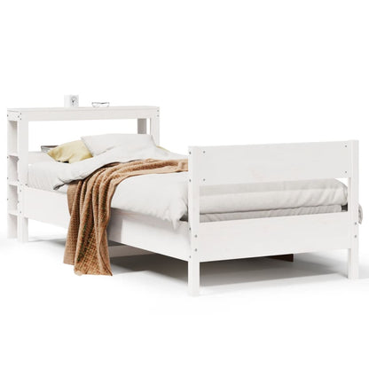 Bed Frame without Mattress White 90x190 cm Single Solid Wood Pine